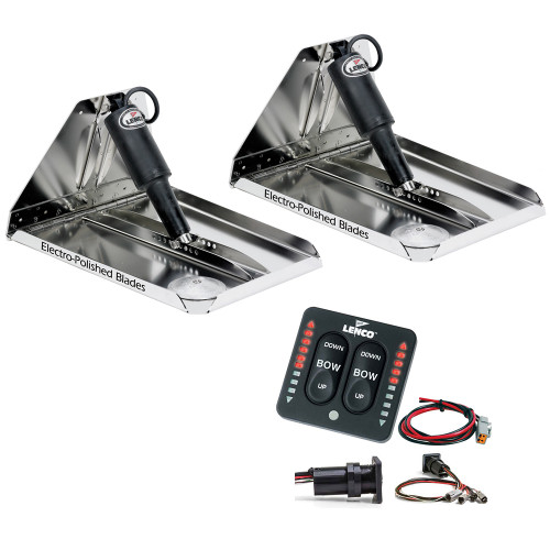 Lenco 12" x 12" Heavy Duty Performance Trim Tab Kit w\/LED Indicator Switch Kit 12V [RT12X12HDI]