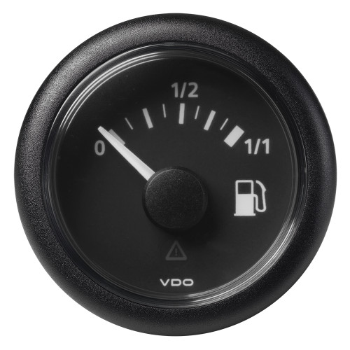 VDO Marine 52mm (2-1\/16") ViewLine Fuel Tank Level Gauge 0-1\/1 - 8\/32V - 90-4 OHM - Black Dial  Round Bezel [A2C59514079]