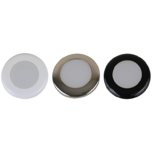 Scandvik A3C Downlight Kit - Warm White w\/SS, White,  Black Trim Rings [41290P]