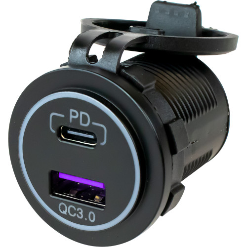 Sea-Dog USB 3.0  USB-C Power Socket w\/Out Light [426510-1]
