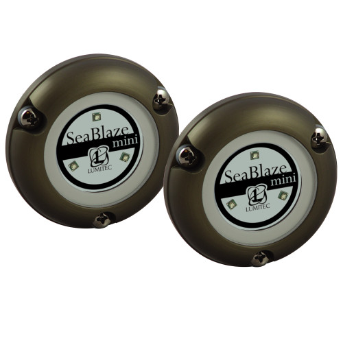 Lumitec SeaBlaze Mini - Underwater Light - Pair - Brushed Finish - Blue Non Dimming [101246]