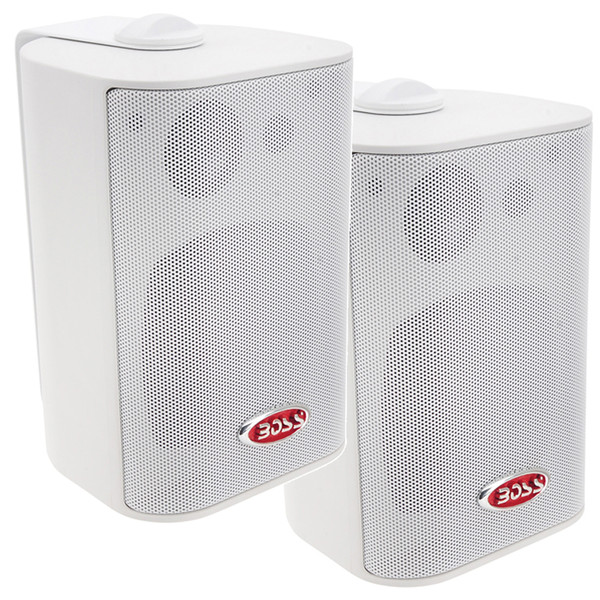 Boss Audio MR4.3W 4" 3-Way Marine Enclosed System Box Speakers - 200W - White [MR4.3W]