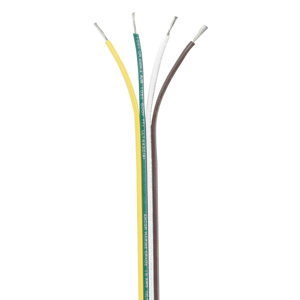 Ancor Ribbon Bonded Cable - 16\/4 AWG - Brown\/Green\/White\/Yellow - Flat - 250' [154525]