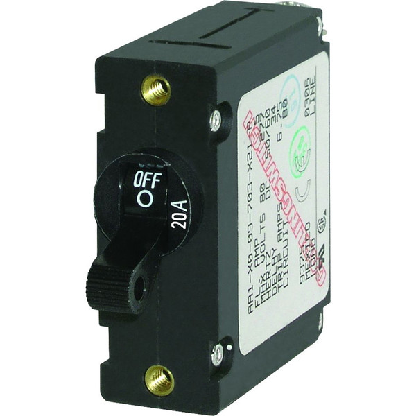 Blue Sea 7212 AC \/ DC Single Pole Magnetic World Circuit Breaker  -  20 Amp [7212]