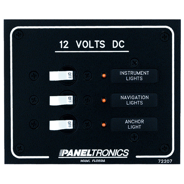 Paneltronics Standard DC 3 Position Breaker Panel w\/LEDs [9972207B]
