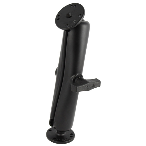 RAM Mount Ball Mount w\/Long Double Socket Arm & 2-2.5" Round Bases w\/AMPs Pattern [RAM-101U-D]