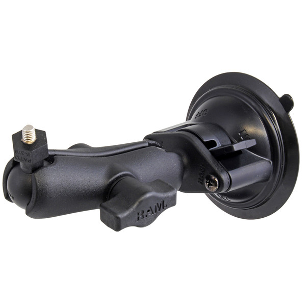 RAM Mount Suction Cup Mount w\/1" Ball, including M6 X 30 SS HEX Head Bolt, f\/Raymarine Dragonfly-4\/5  WiFish Devices [RAM-B-224-1-379-M616U]