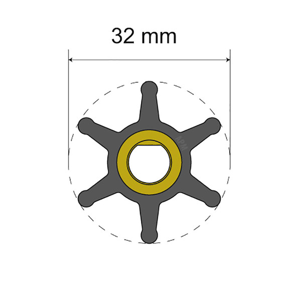 Albin Pump Premium Impeller Kit - 32 x 8 x 12mm - 6 Blade [06-01-001]