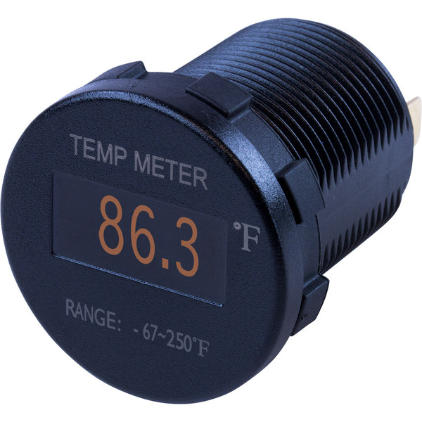 Sea-Dog Round OLED Temperature Meter Fahrenheit w\/6 Lead [421610-1]