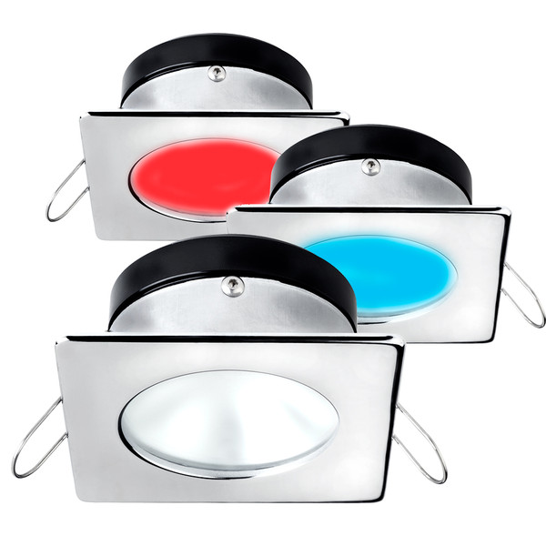 i2Systems Apeiron A1120 Spring Mount Light - Square\/Round - Red, Warm White  Blue - Brushed Nickel [A1120Z-42HCE]