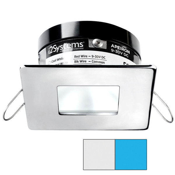 i2Systems Apeiron A503 3W Spring Mount Light - Square\/Square - Cool White  Blue - Polished Chrome Finish [A503-14AAG-E]