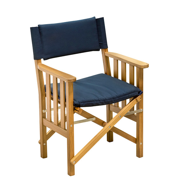 Whitecap Directors Chair II w\/Navy Cushion - Teak [61052]