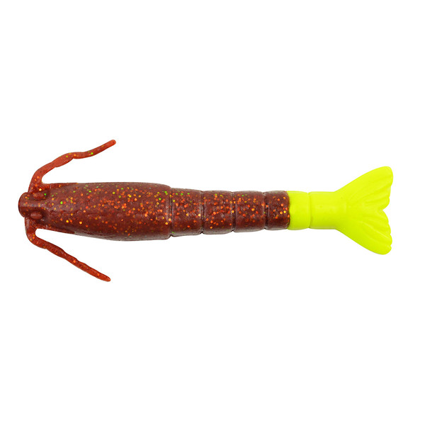 Berkley Gulp! Saltwater Shrimp - 3" - Root Beer Gold\/Chartreuse [1240007]