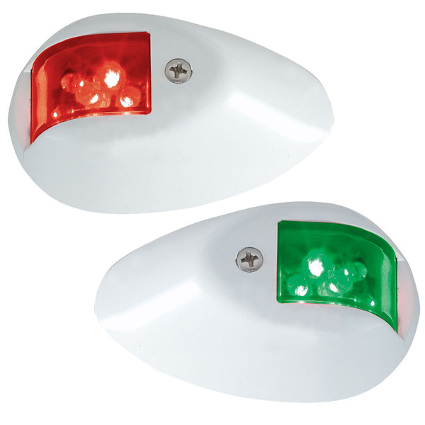 Perko LED Side Lights - Red\/Green - 24V - White Epoxy Coated Housing [0602DP2WHT]