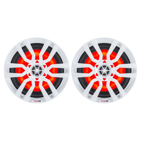 DS18 HYDRO 8" 2-Way Marine Speakers w\/RGB LED Lights 375W - White [NXL-8]