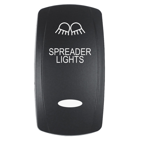 Pacer Actuator - 'SPREADER LIGHTS' f\/V Series Contura Switches - Black - Laser Etched (Top\/Bottom Light) [EV2LE-SPDR]