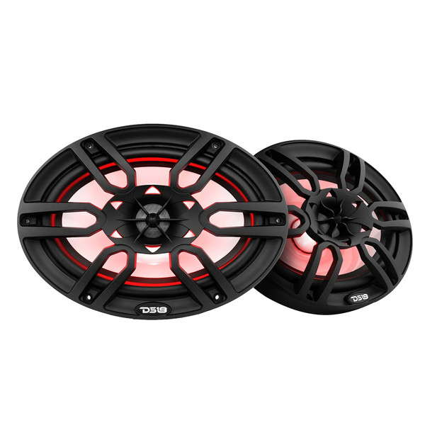 DS18 HYDRO 6 x 9" 2-Way Marine Speakers w\/Integrated RGB LED Lights - 375W - Black [NXL-69\/BK]