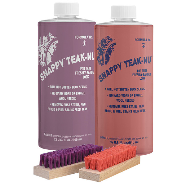 Snappy Teak-Nu Kit - 32 oz w\/Formula No. 1 - 32 oz, Formula No. 2 - 32 oz,  Bristle Brush [STN-QKIT]
