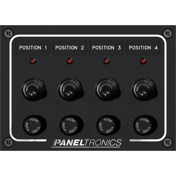 Paneltronics Waterproof Panel - DC 4-Position Toggle Switch & Fuse w\/LEDs [9960008B]