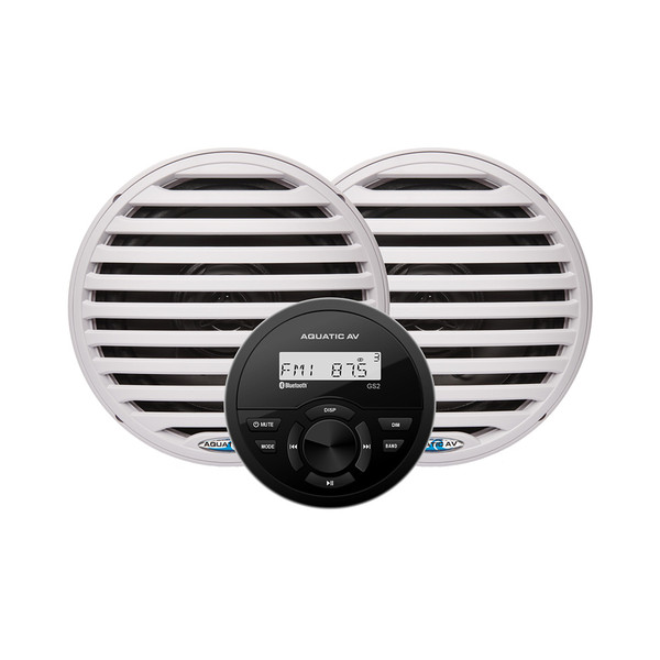 Aquatic AV GS2 Gauge Stereo  Pair of EC651 6.5" White Speakers [CK303]