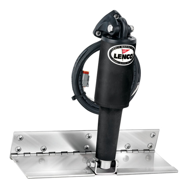 Lenco 4" x 12" Limited Space Trim Tab Kit w\/o Switch Kit 12V - Electro-Polished - Short Actuator [15088-101]