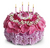 Make a wish! Instead of a calorie-packed cake, send the birthday star a birthday cake of flowers. This unique arrangement features happy shades of pink, purple and white. And no birthday cake's complete without candles!