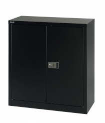 Bisley Stationery Storage Cupboard Black, White, Grey Bentons