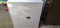 Grey Metal Bisley Office Storage Cabinet Cupboard Fully Locking with Keys 