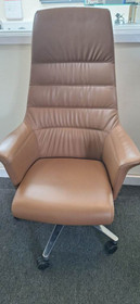 Sitland Italian Office Managers Executive Brown High Back Leather Chair VGC
