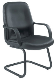 Canasta Black Faux Leather Office Visitor Meeting Chair  Canasta Black Faux Leather Office Visitor Meeting Chair