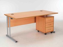 Sorrento Rectangular Desk Workstation 1200mm Wide & Mobile Pedestal Sorrento Rectangular Desk Workstation 1200mm Wide & Mobile Pedestal