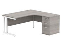 Sorrento Core Crescent Radial Bundle 1600mm- Workstation & Pedestal Sorrento Core Crescent Radial Bundle 1600mm- Workstation & Pedestal