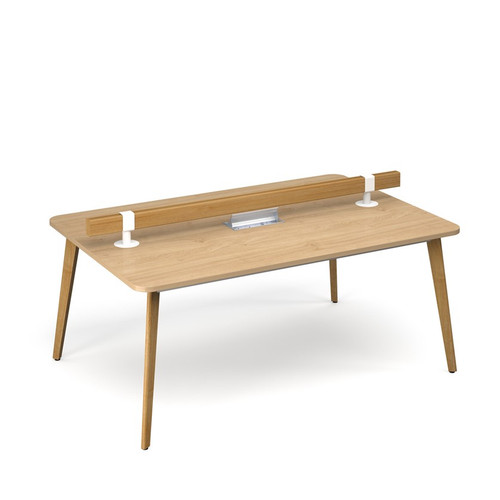 Saxon Rectangular Dining Room Break Out Worktable - with a Low level Tool Bar Rail