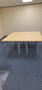 Office Meeting Room Table Beech with Tubular Grey Legs x 4 VGC