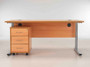 Sorrento Rectangular Desk Workstation 1400mm Wide  & Mobile Pedestal