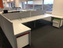 Herman Miller 4 Person Linked Bench Office Desks White Silver Grey Legs