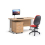 Maestro Rectangular Workstation Cantilever Desk & 3 Drawer Pedestal Bundle 800mm