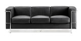 Cubed Reception Three Seater Sofa - Leather Faced