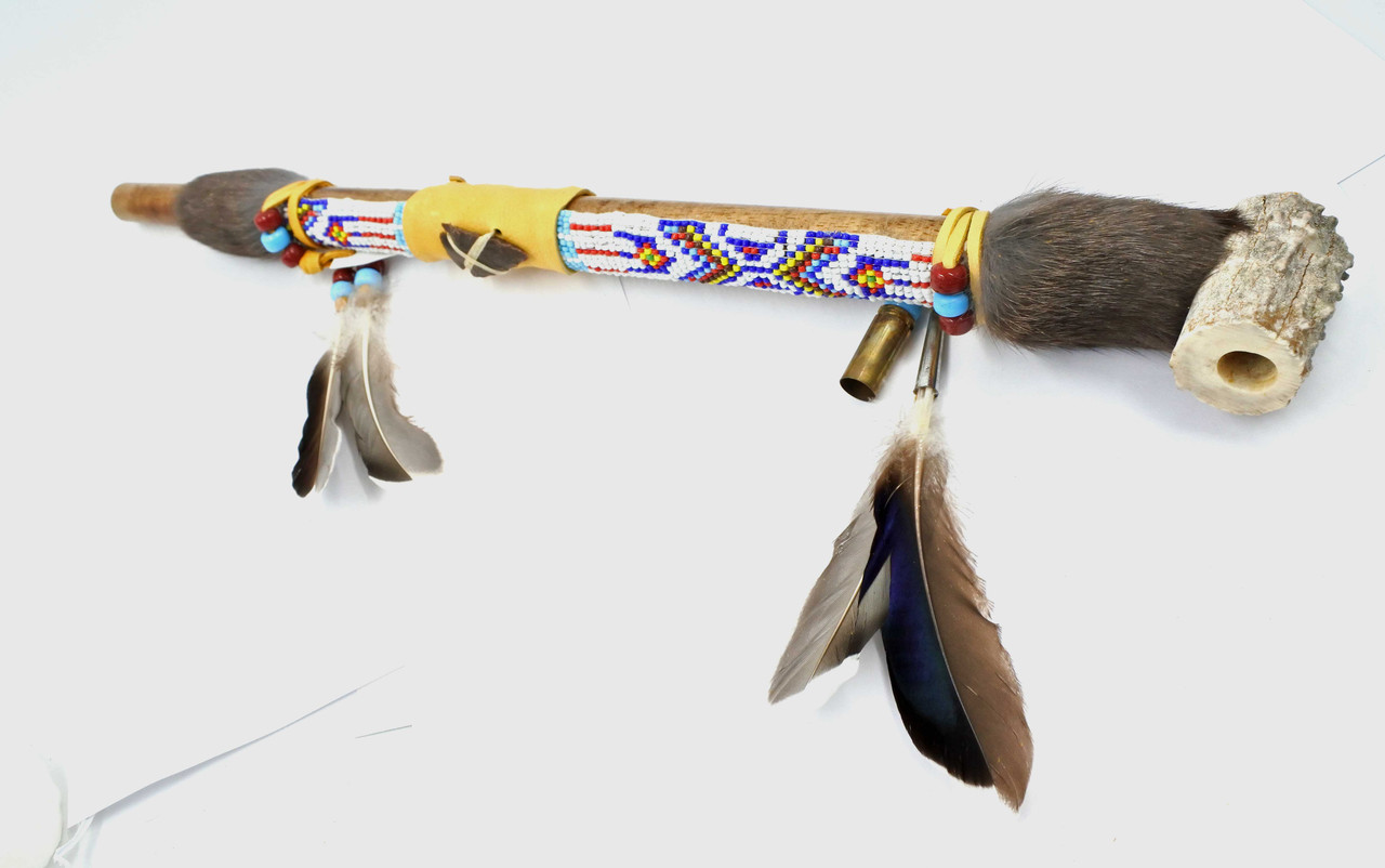 値下げ！ビンテージNAVAJOINDIANSUNDANCE PEACE PIPE Authentic Native American Navajo Peace Pipe Handcrafted 17