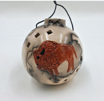 Gina Pottery Bison Horse Hair Ornament Gina Pottery Bison Horse Hair Ornament