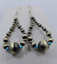 Native American Navajo Earrings Sterling Silver Navajo Pearl Earrings