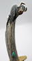 Custom Hand Made Carved Deer Antler Jesus Armendariz  440C Knife