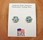 Zuni Indian Jewelry Sterling Silver Turquoise Flower Earrings Mary Leekity