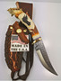 Ken Richardson Knife Gen. Antler Carved Eagle Made in USA 4