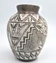 Navajo Horse Hair Pottery Hand Painted and Etched Vase by Whitegoat Museum Quality