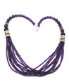 T & R Singer Navajo Necklace Amethyst Multi Strand  10 Strand