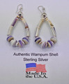 Wampum Tear Drop Earrings  Wampanoag shells