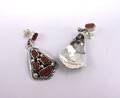 Red Corral Earrings Navajo Melvin Chee