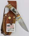 Richardson Knife Carved Eagle  4" Blade Long  Leather Sheath 