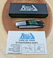 SANTA FE STONEWORKS LOCK BACK KNIFE chrysocolla Jet Stone 440C Pocket Knife